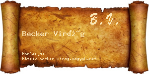 Becker Virág névjegykártya